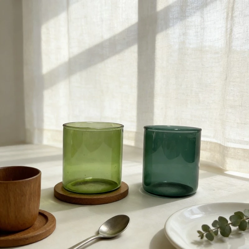 Solid Color Straight Sided Glass Tumblers